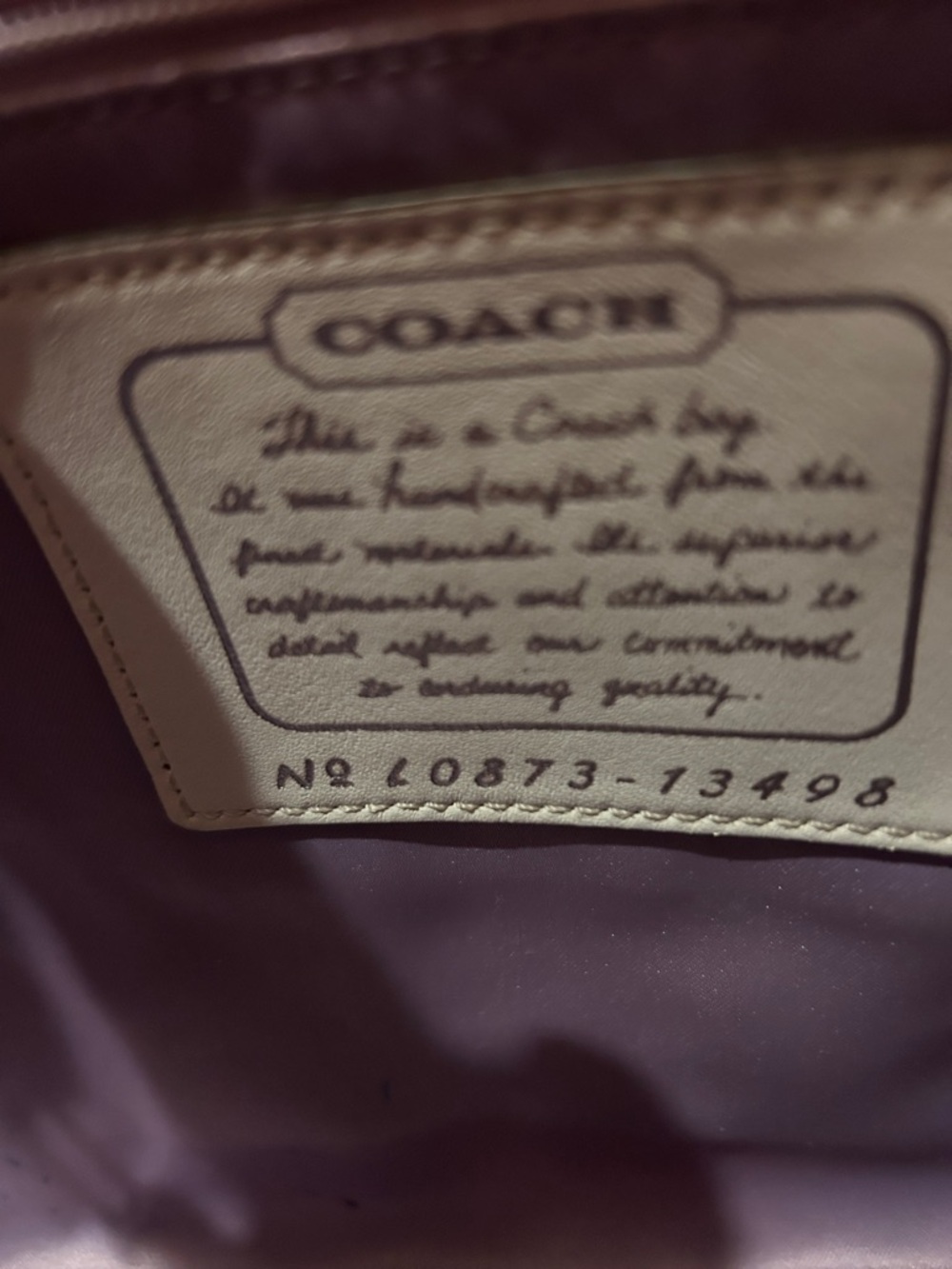 Coach Metallic Silver and Cream Patchwork Tote - Picture 6 of 7